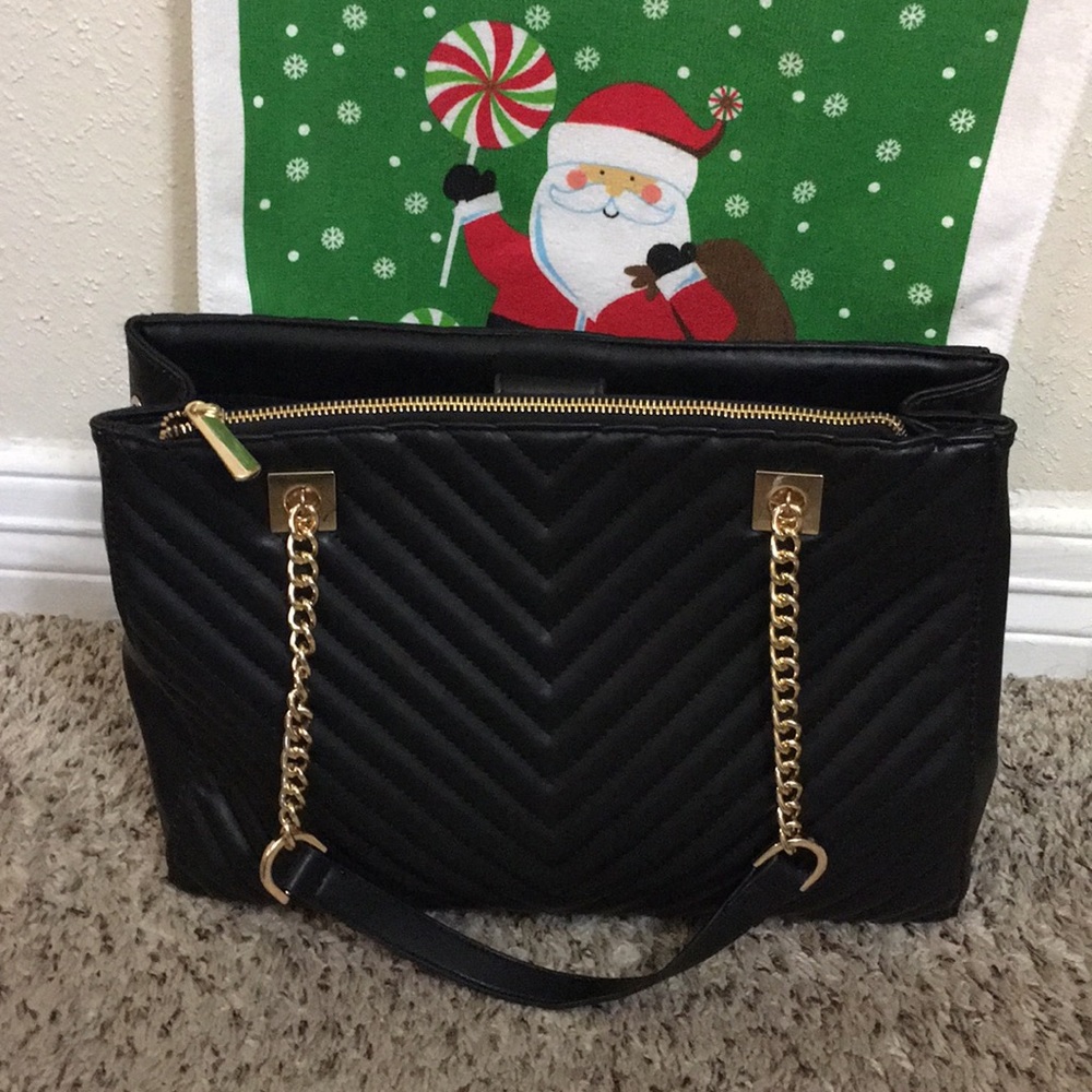 Black quilted style purse